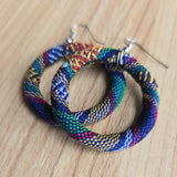 The Good Store Yakan Tribal Cloth Hoop Earrings