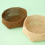 HABI Multipurpose Beaded Basket Tray Set