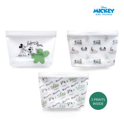 Zippies Lab Mickey Mouse Reusable Standup Bags (Set of 3)