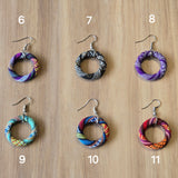 The Good Store Yakan Tribal Cloth Hoop Earrings