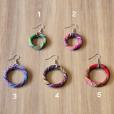 The Good Store Yakan Tribal Cloth Hoop Earrings