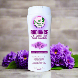 Vegan Beauty Radiance 3-in-1 Shampoo, Body Wash & Bubble Bath