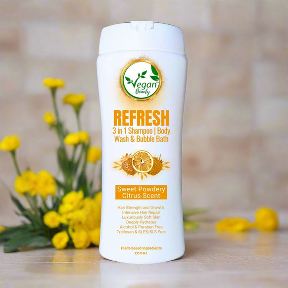 Vegan Beauty Refresh 3-in-1 Shampoo, Body Wash & Bubble Bath