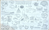 Doodle & Play Reusable Coloring Mats and Pens