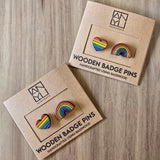 ANYU Wooden Rainbow Badge Pins