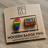 ANYU Wooden Rainbow Badge Pins