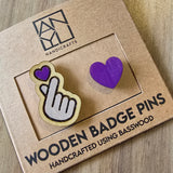 ANYU Wooden Love Badge Pins