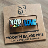 ANYU Wooden Rainbow Badge Pins
