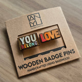 ANYU Wooden Rainbow Badge Pins