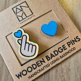 ANYU Wooden Love Badge Pins