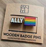 ANYU Wooden Rainbow Badge Pins