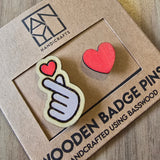 ANYU Wooden Love Badge Pins