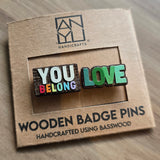 ANYU Wooden Rainbow Badge Pins