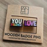 ANYU Wooden Rainbow Badge Pins
