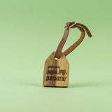 BalaiKamay Bamboo Bag Tag with Leather Buckle
