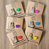 ANYU Wooden Love Badge Pins